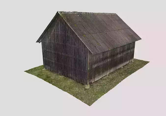 Wooden swiss barn 8k scan 004 3D model