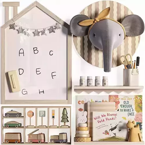 M Whiteboard Shelf  Plush Toy  Wall Decor 03