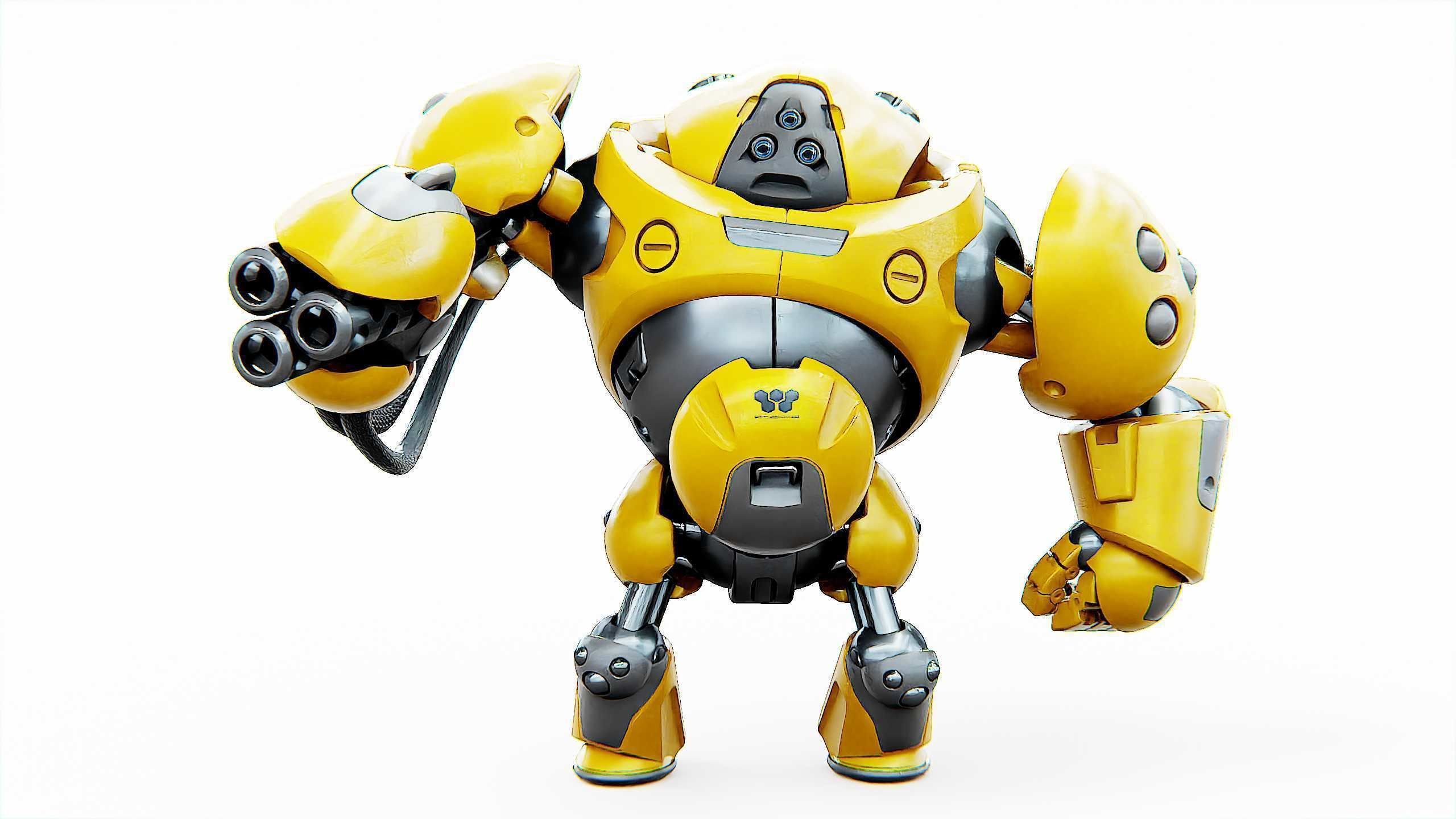 MILITARY BOT SF-600 Rigged for Unreal Engine - Unity - MIXAMO 3D model_2