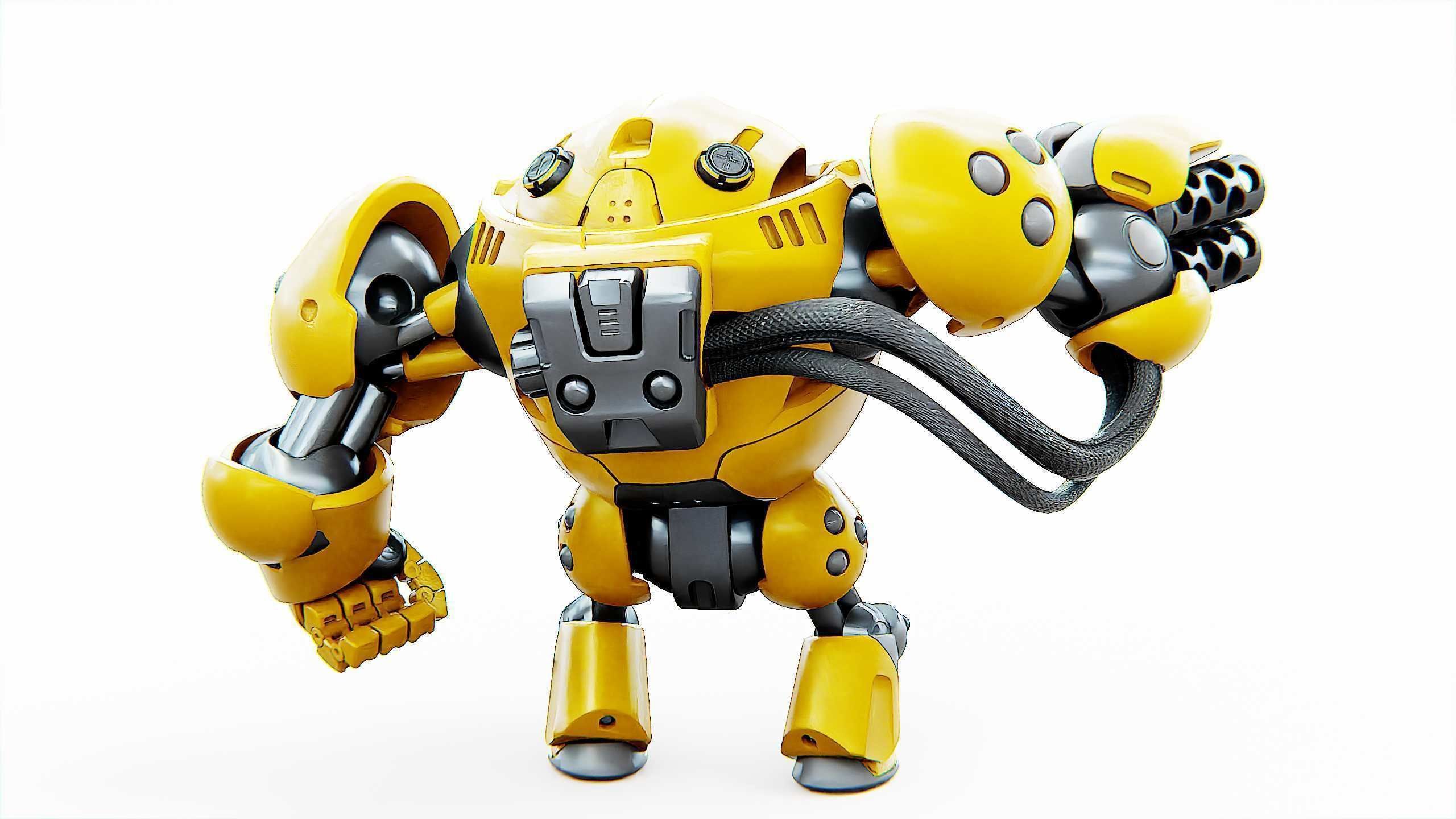 MILITARY BOT SF-600 Rigged for Unreal Engine - Unity - MIXAMO 3D model_17