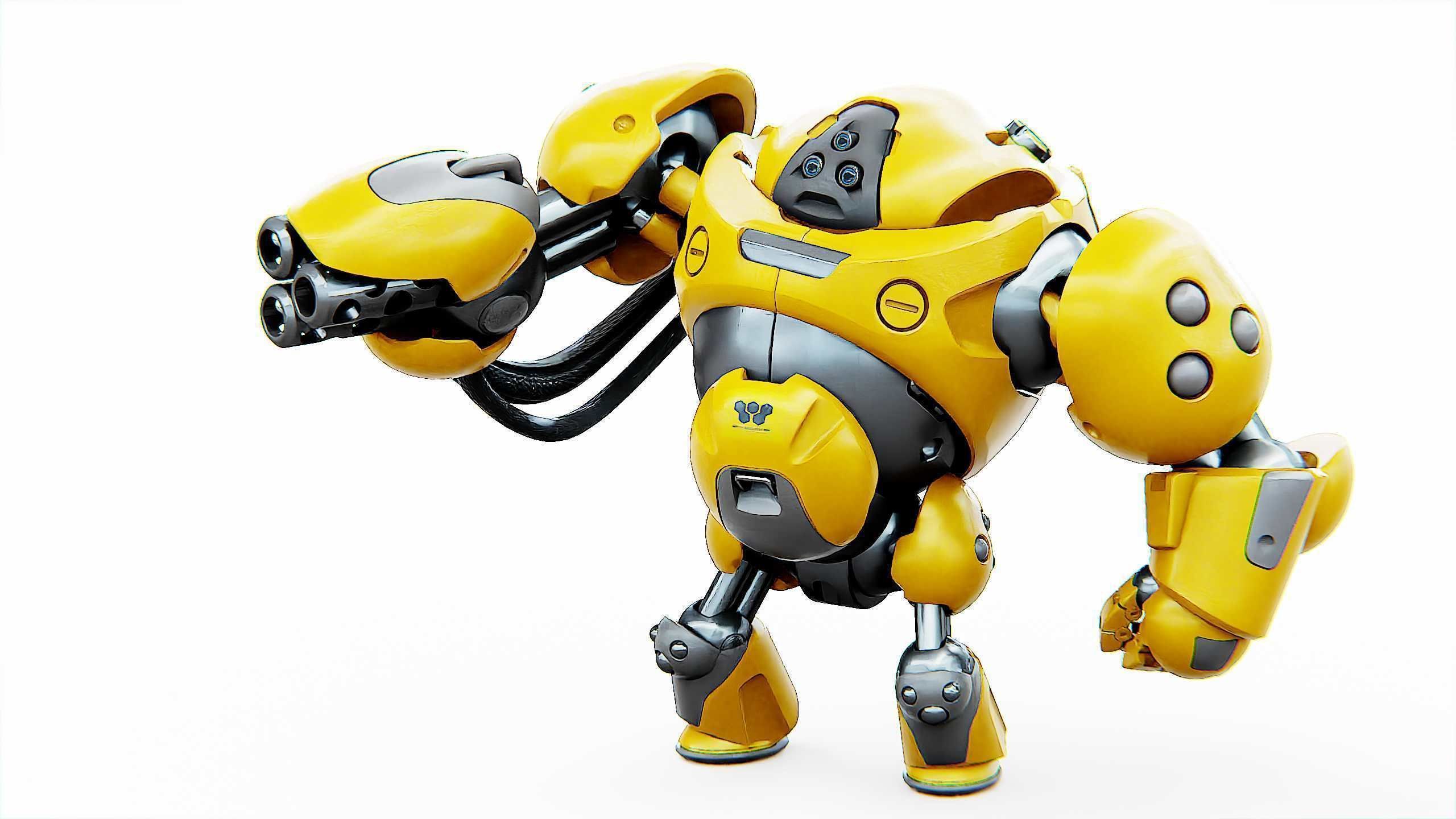 MILITARY BOT SF-600 Rigged for Unreal Engine - Unity - MIXAMO 3D model_4