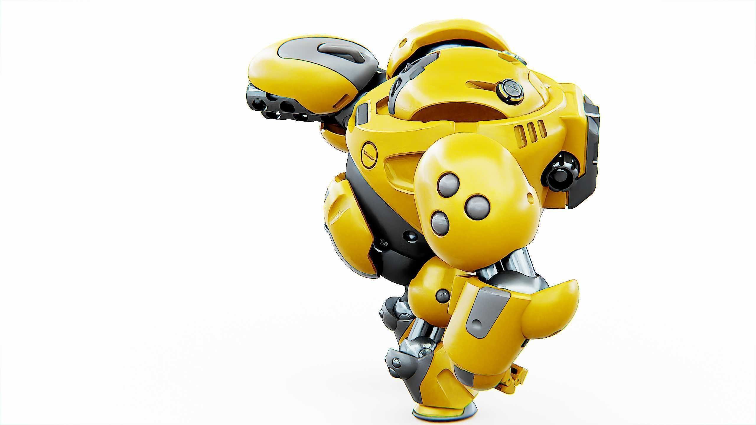 MILITARY BOT SF-600 Rigged for Unreal Engine - Unity - MIXAMO 3D model_9