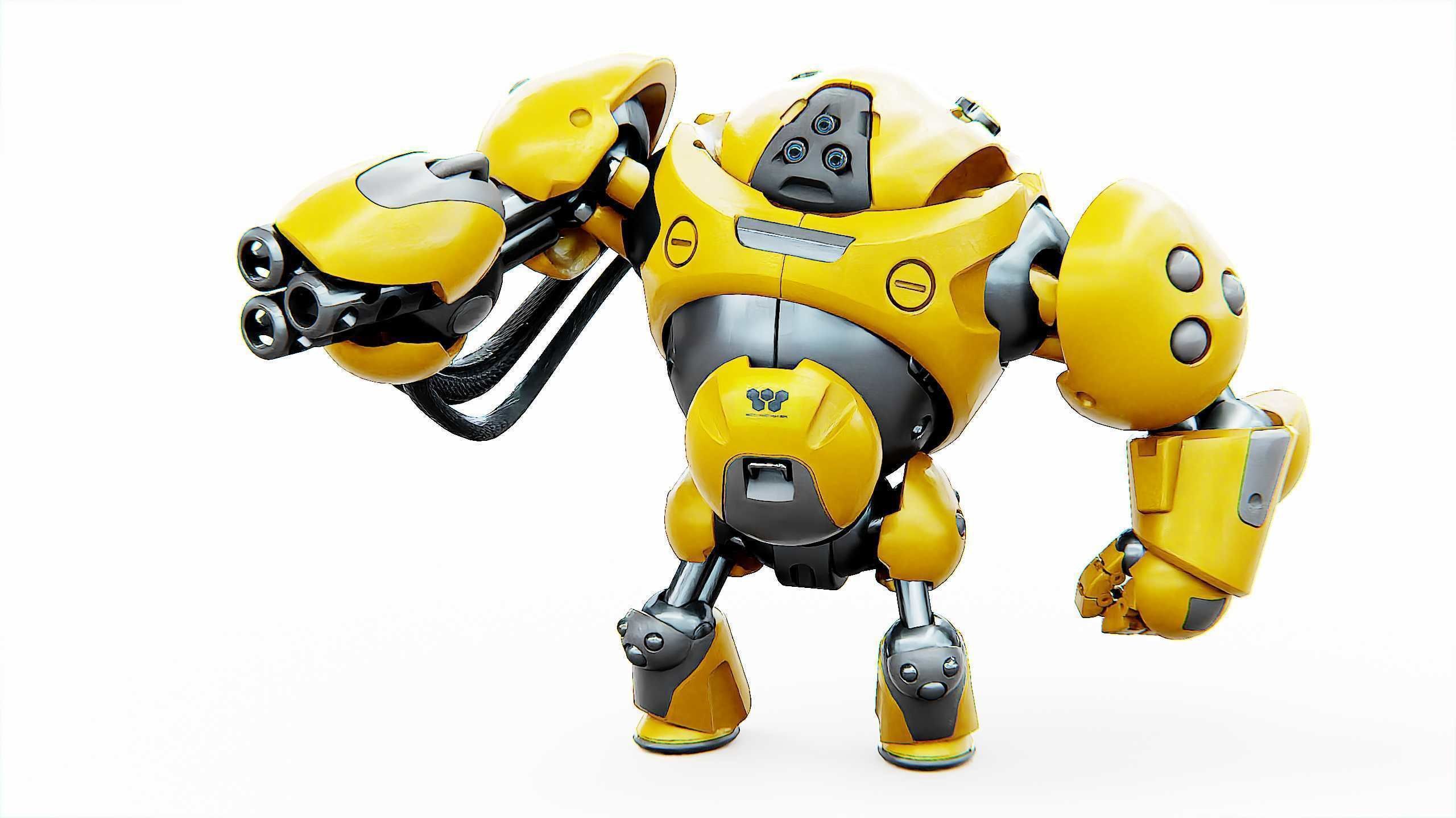 MILITARY BOT SF-600 Rigged for Unreal Engine - Unity - MIXAMO 3D model_3