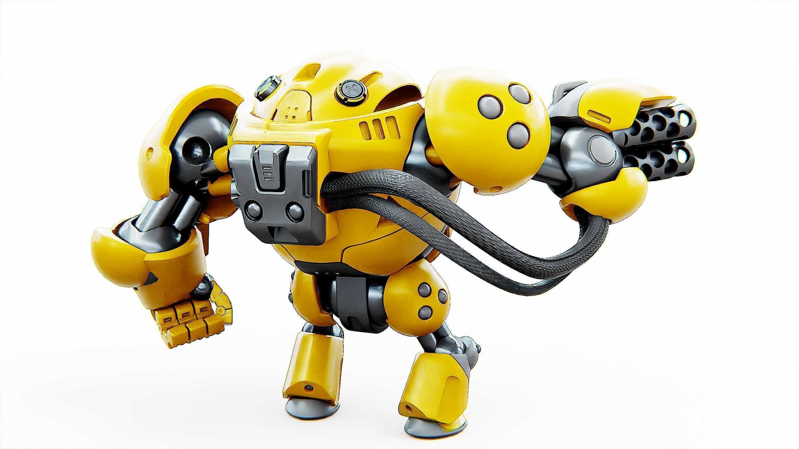 MILITARY BOT SF-600 Rigged for Unreal Engine - Unity - MIXAMO 3D model_18