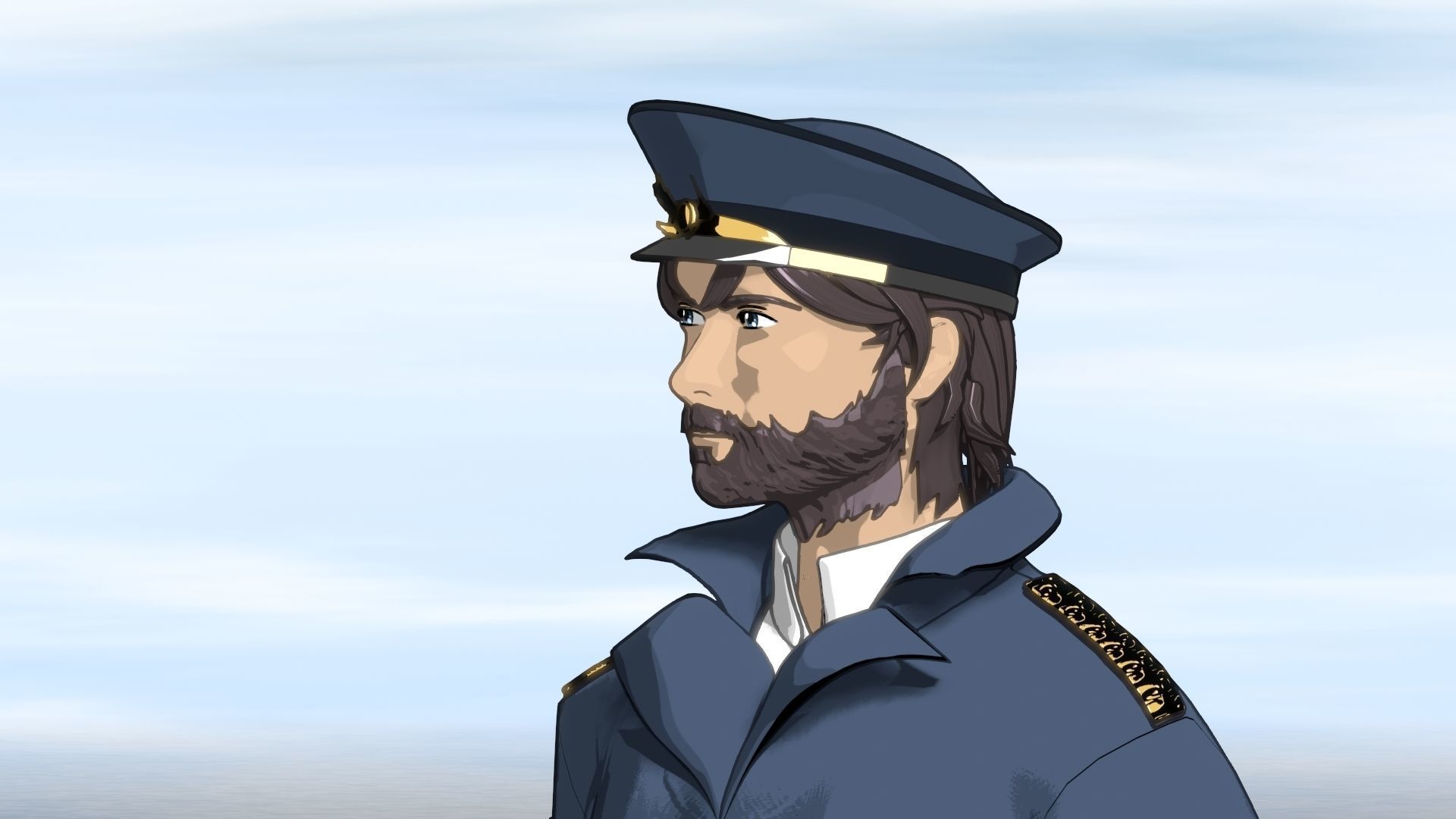 For Anime in Blender - Duel Captain 3D model_3