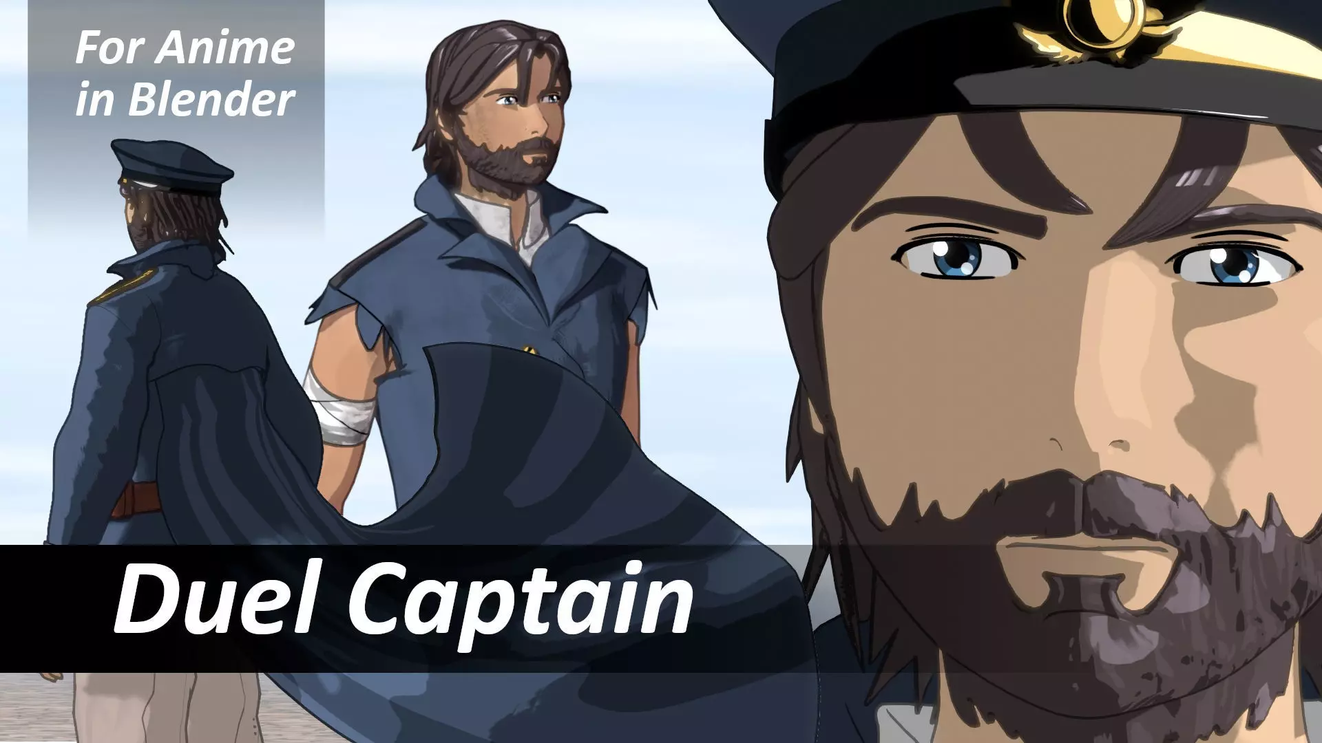 For Anime in Blender - Duel Captain 3D model_0