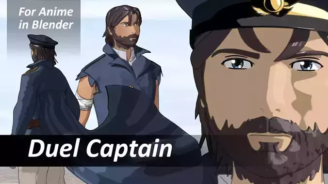 For Anime in Blender - Duel Captain 3D model