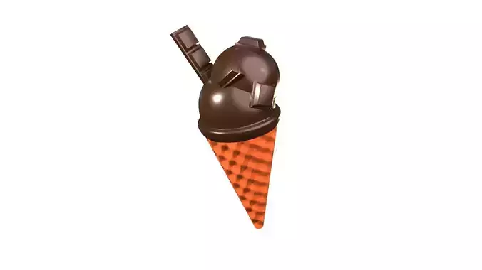 Chocolate Ice Cream 3D Illustration