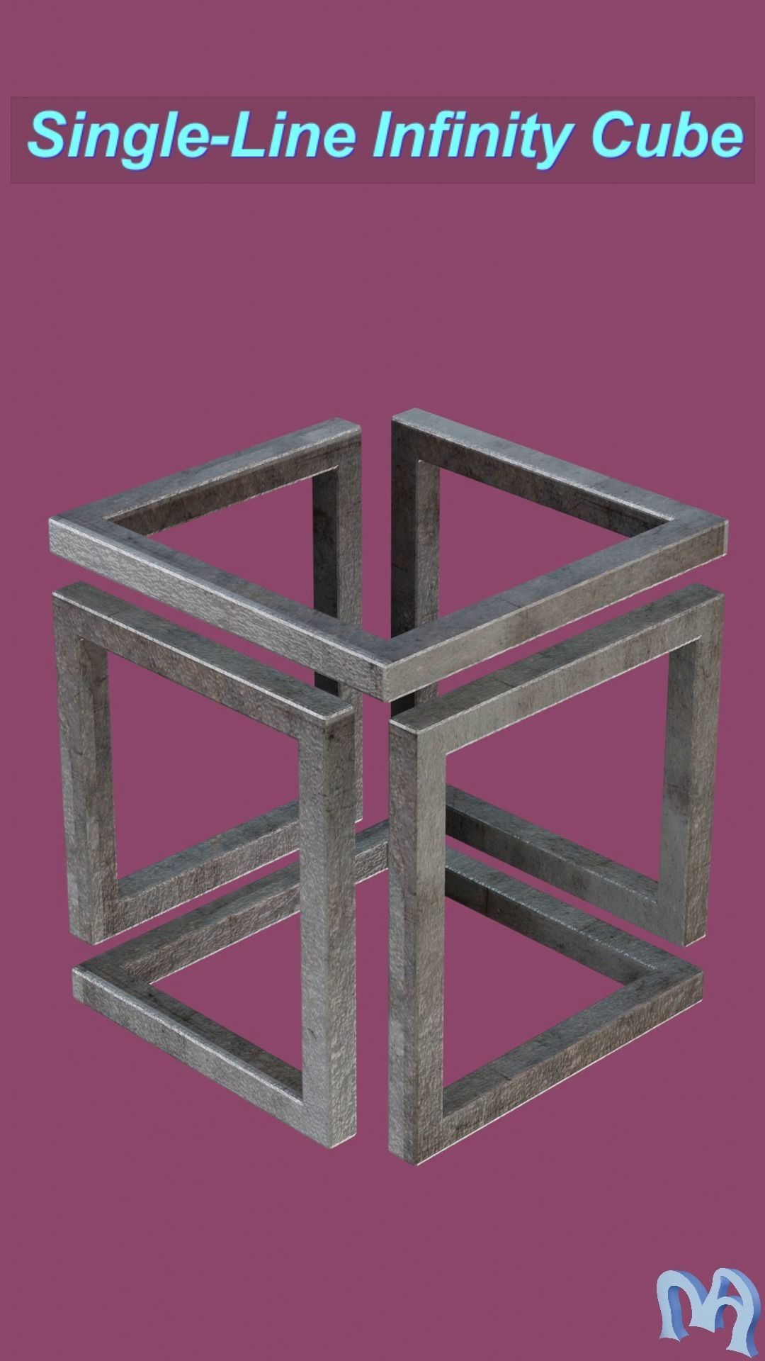 Single Line Infinity Cube 3D print model_7