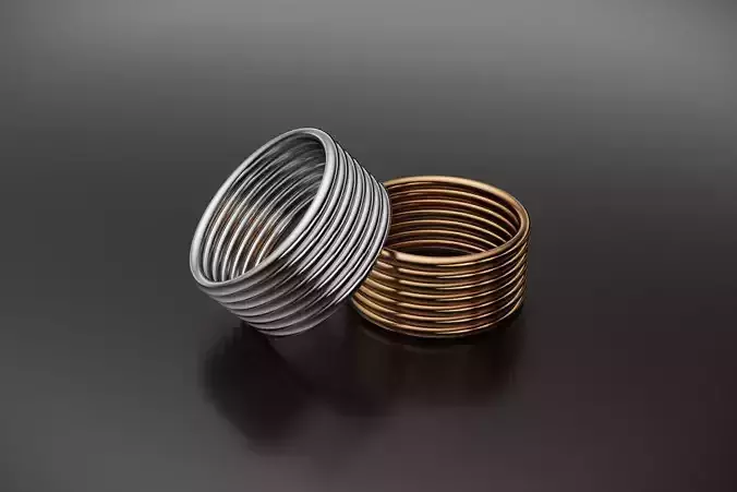 tribal wire stackable thumb ring us size 7 3D print model