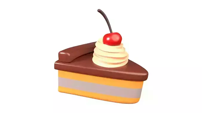 Cherry Cake 3D Illustration
