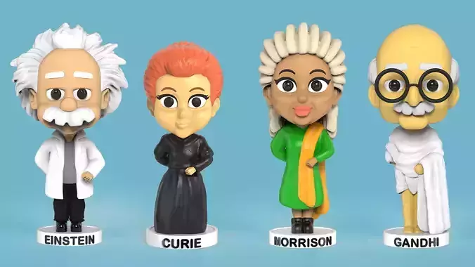 Set of 4 Characters for 3d printing 