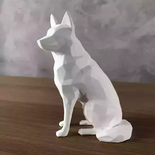 Low Poly Siberian Husky 3D print model