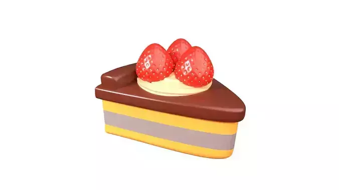 Strawberry Cake 3D Illustration