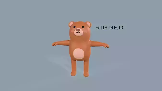 Character 001 Cartoon Little Bear Cute Low-poly 3D model