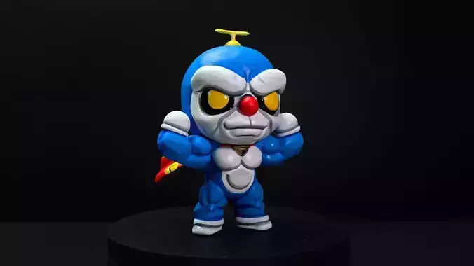Chibi Muscle Doraemon 3D print model