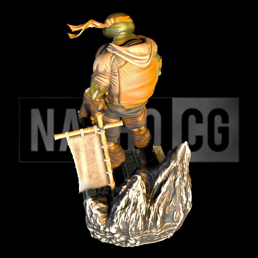 Fan Art - Michelangelo Last Ronin Version - Statue 3D print model_4