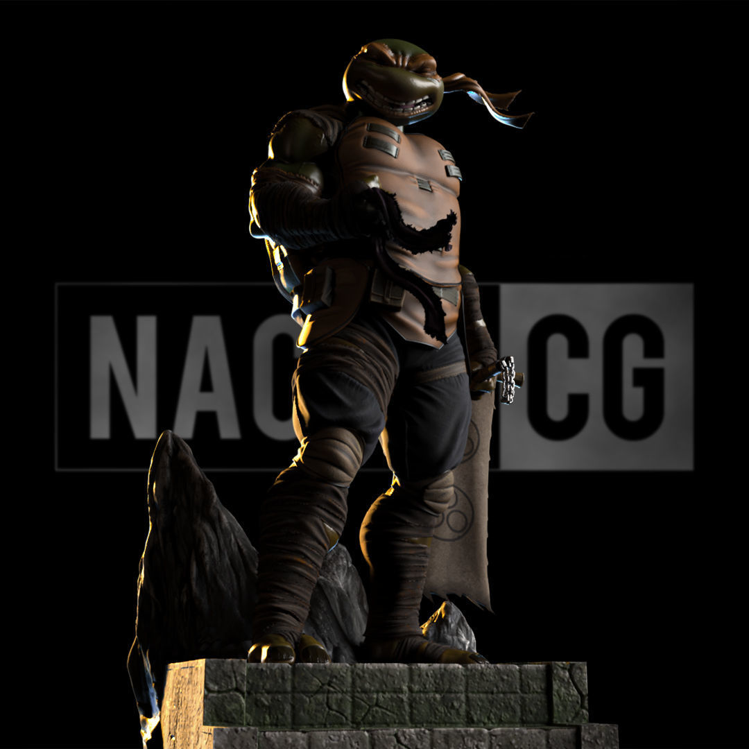 Fan Art - Michelangelo Last Ronin Version - Statue 3D print model_5