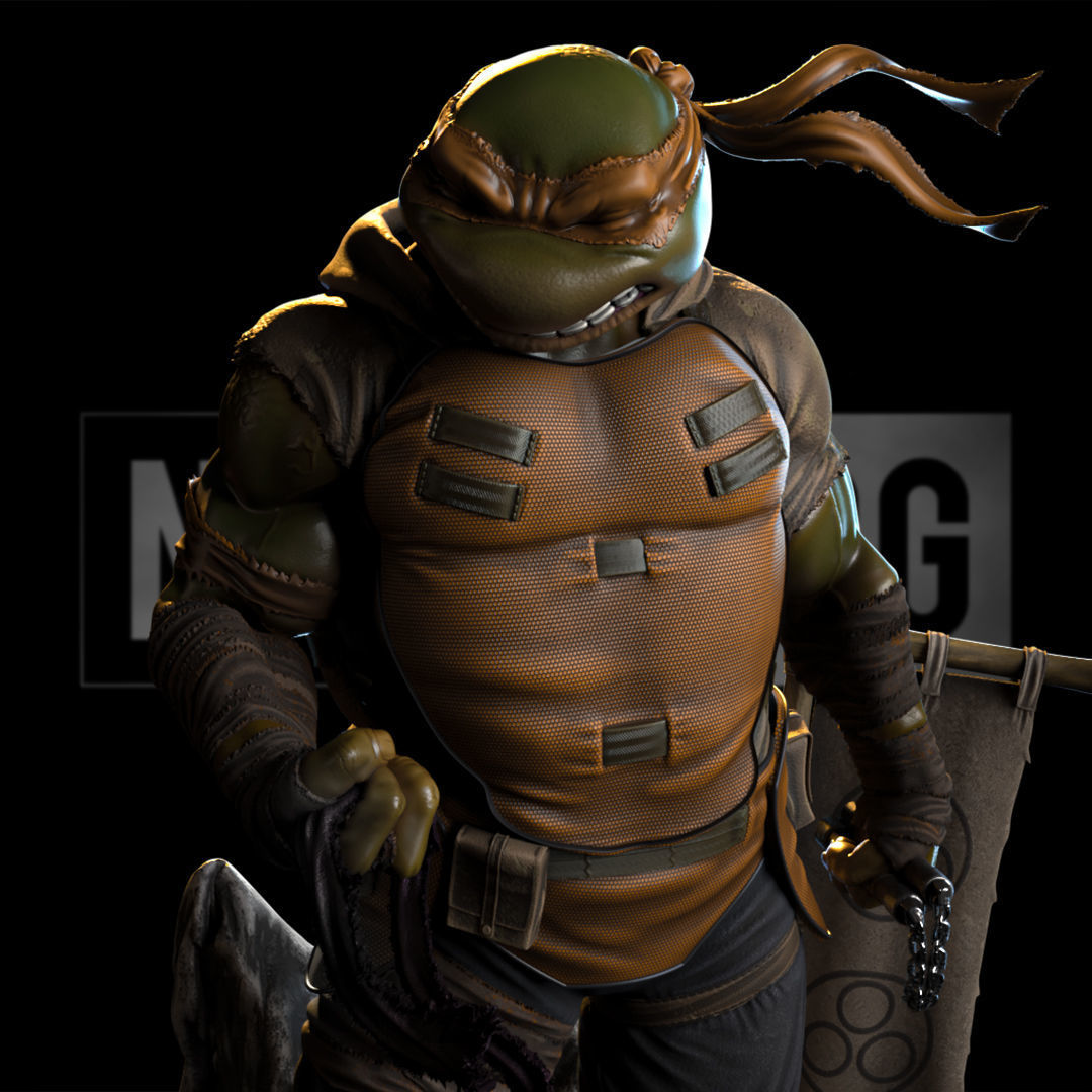 Fan Art - Michelangelo Last Ronin Version - Statue 3D print model_3