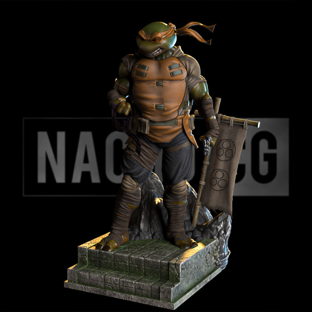 Fan Art - Michelangelo Last Ronin Version - Statue 3D print model_2