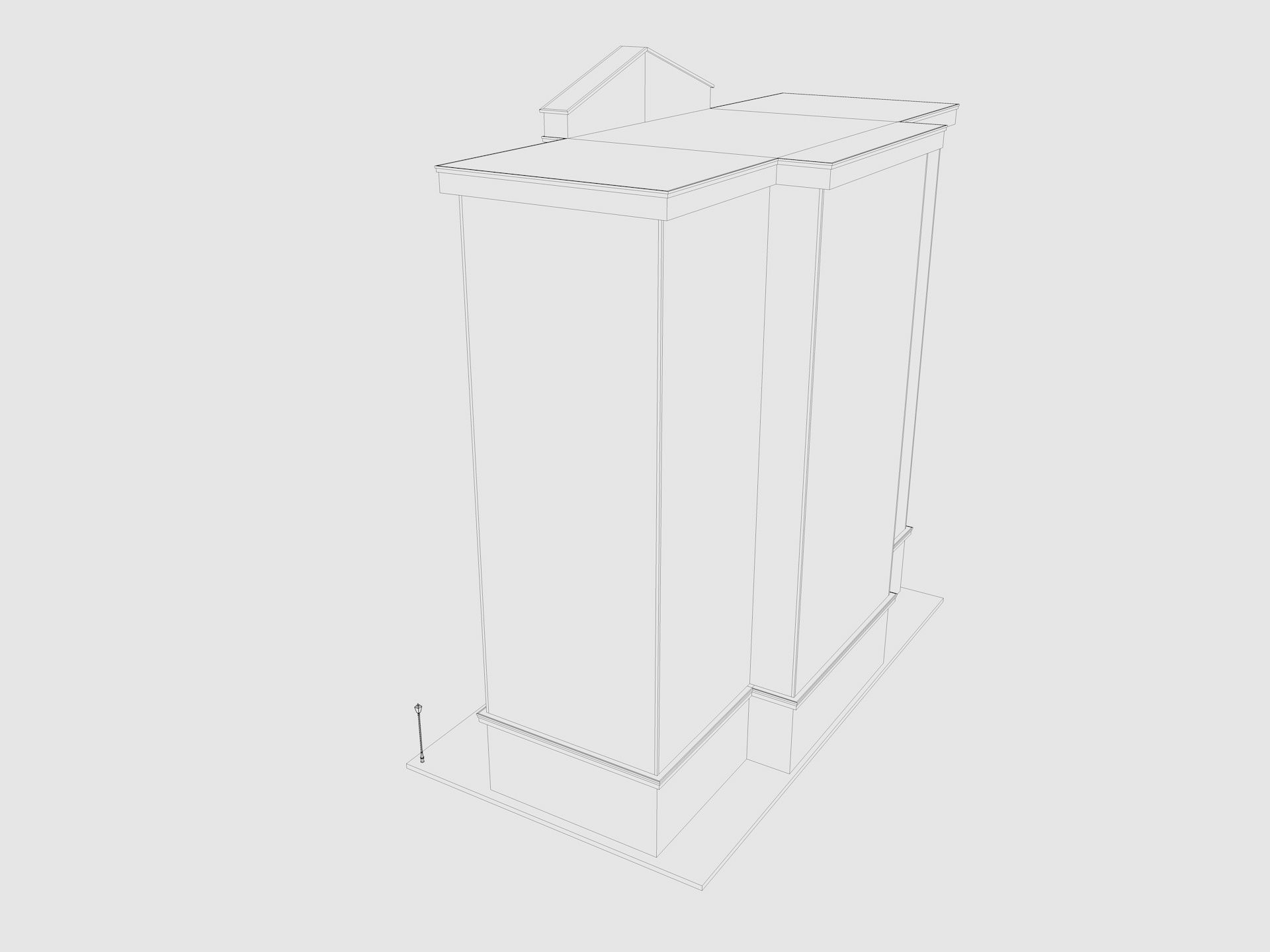 Cartoon Hotel Low-poly 3D model_9