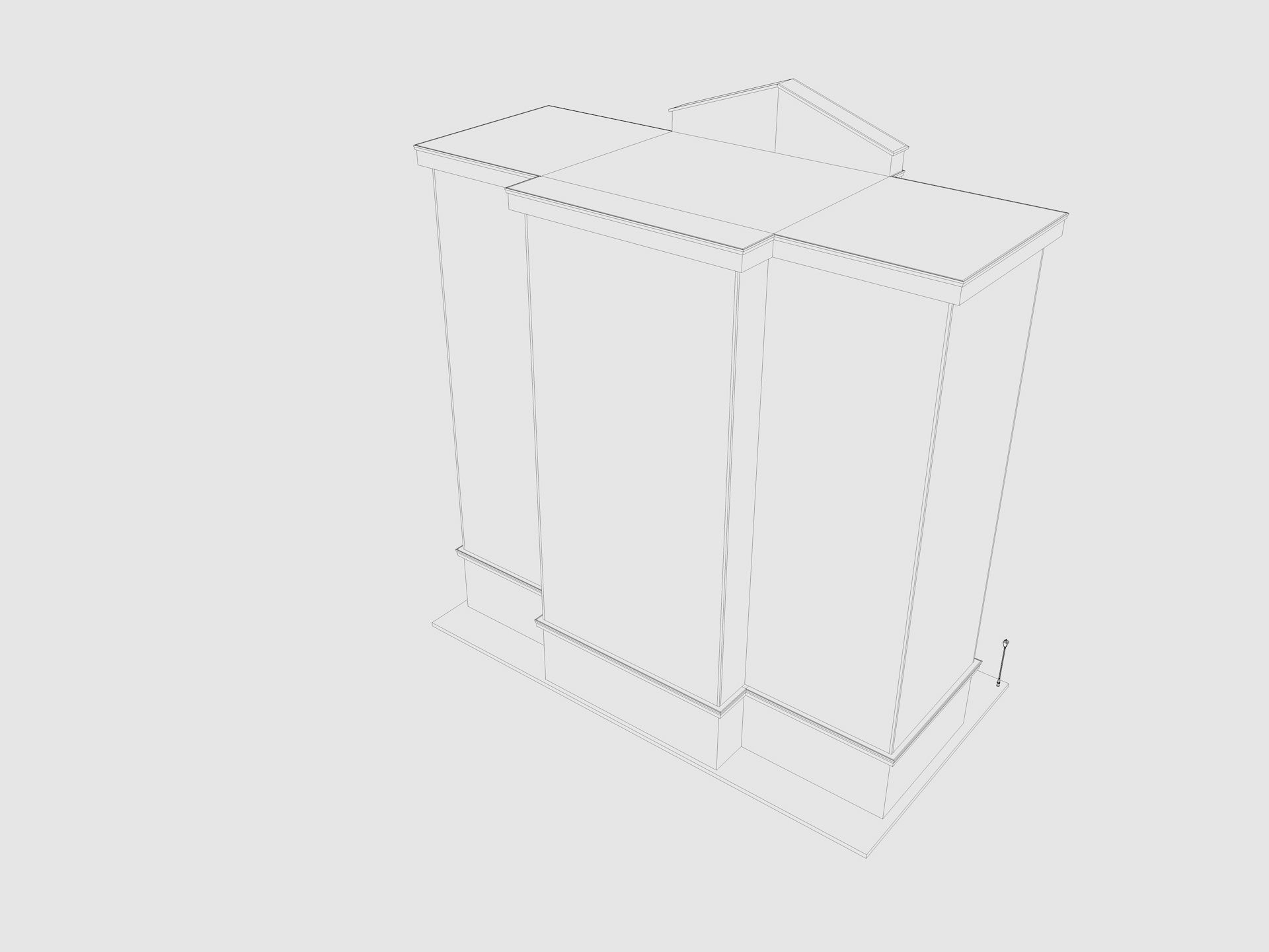 Cartoon Hotel Low-poly 3D model_8