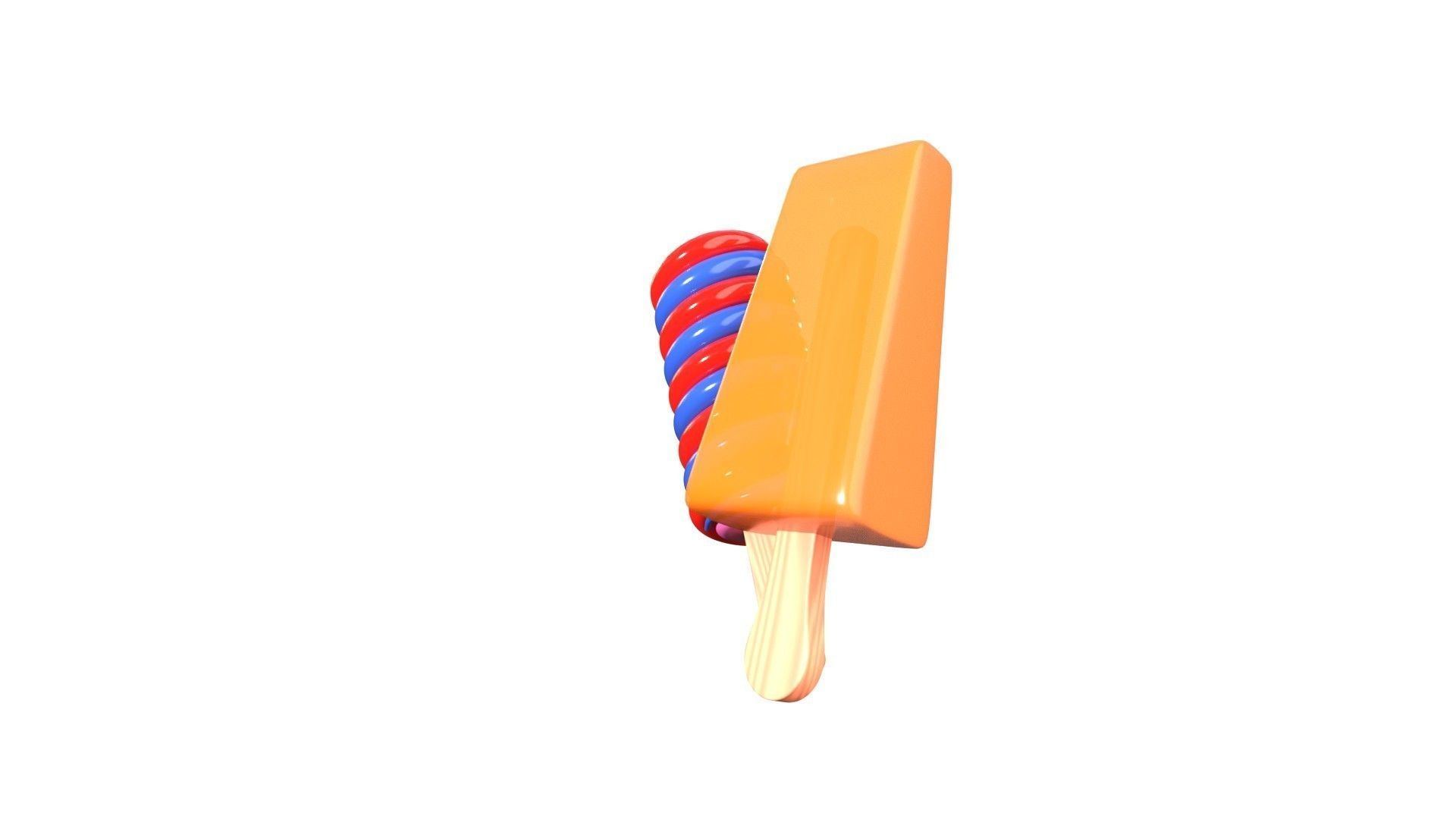 Ice Cream Stick 3D Illustration 3D model_11