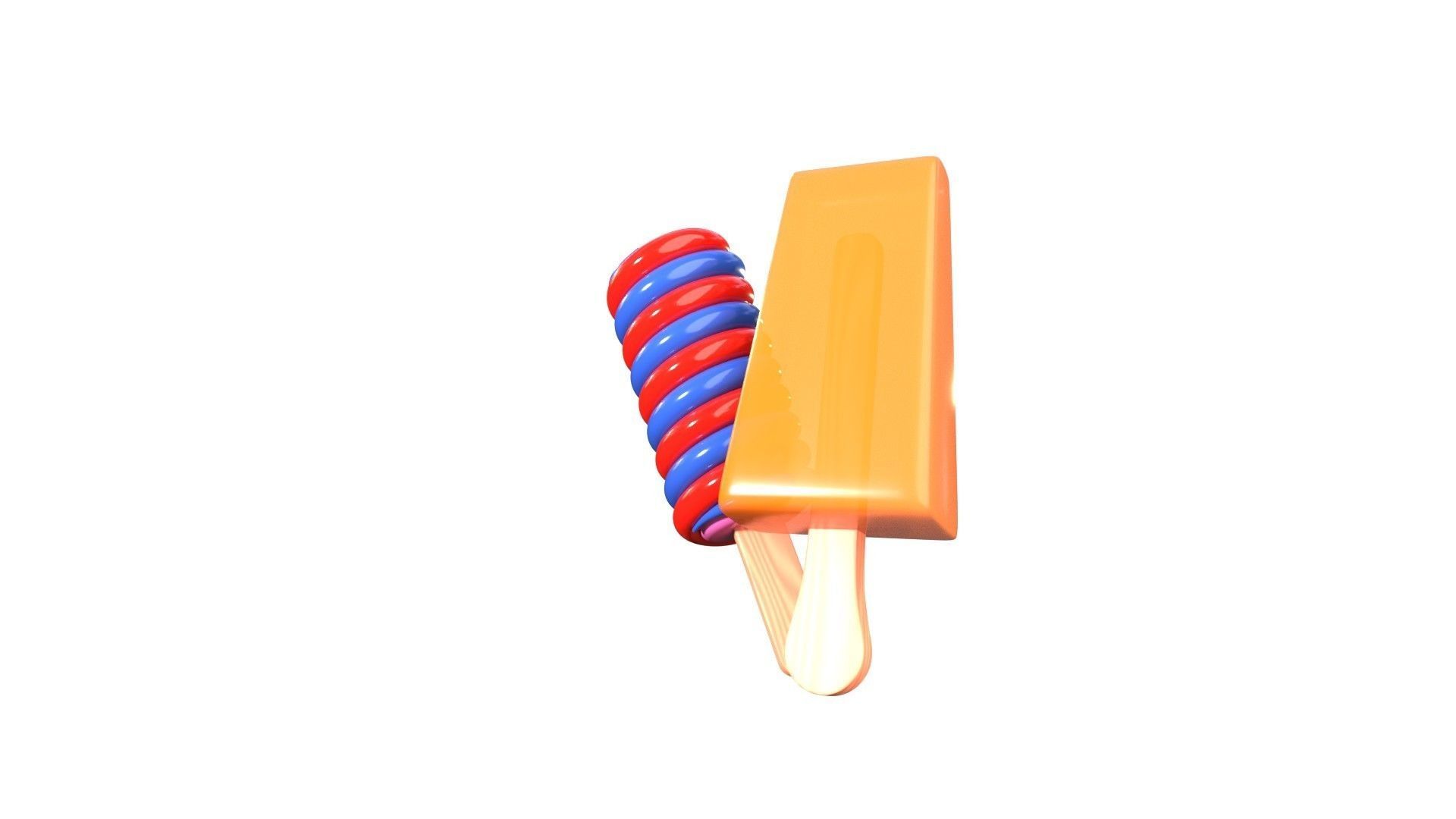 Ice Cream Stick 3D Illustration 3D model_10