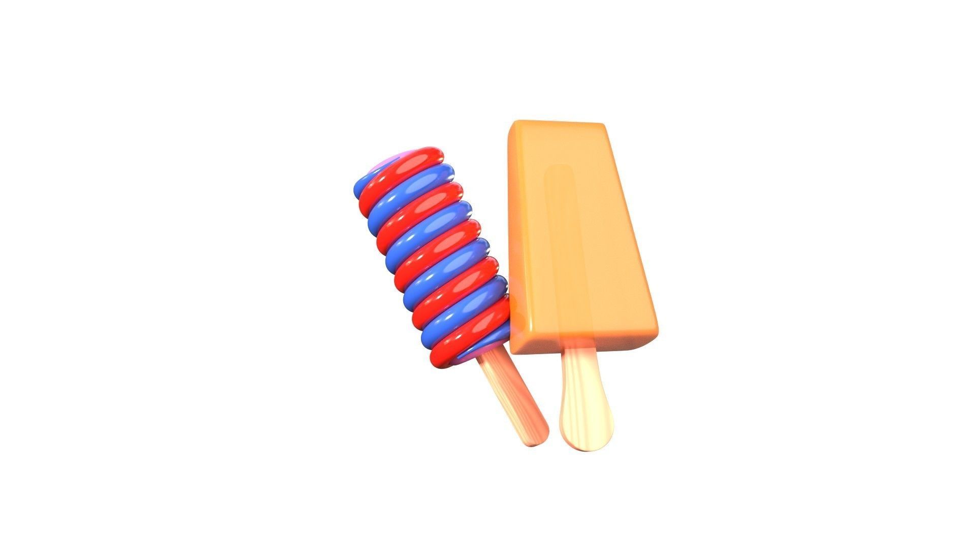 Ice Cream Stick 3D Illustration 3D model_8
