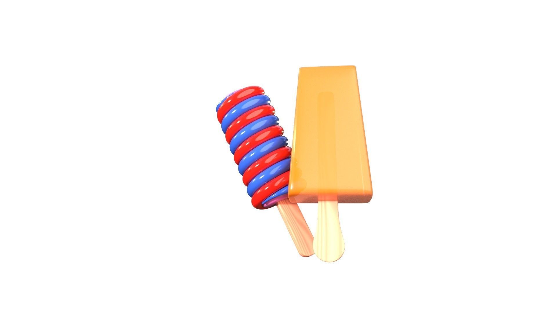 Ice Cream Stick 3D Illustration 3D model_9