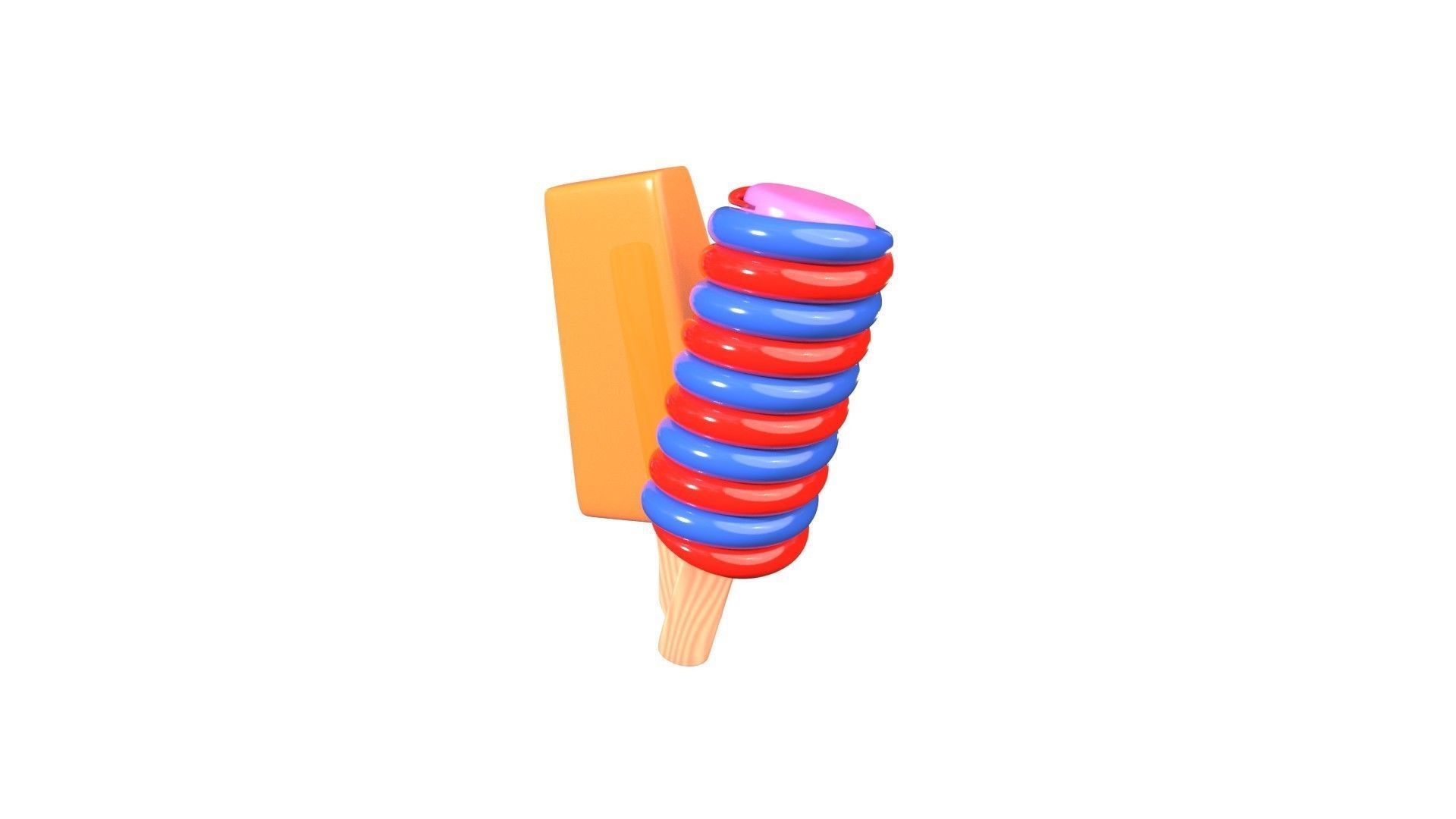 Ice Cream Stick 3D Illustration 3D model_1