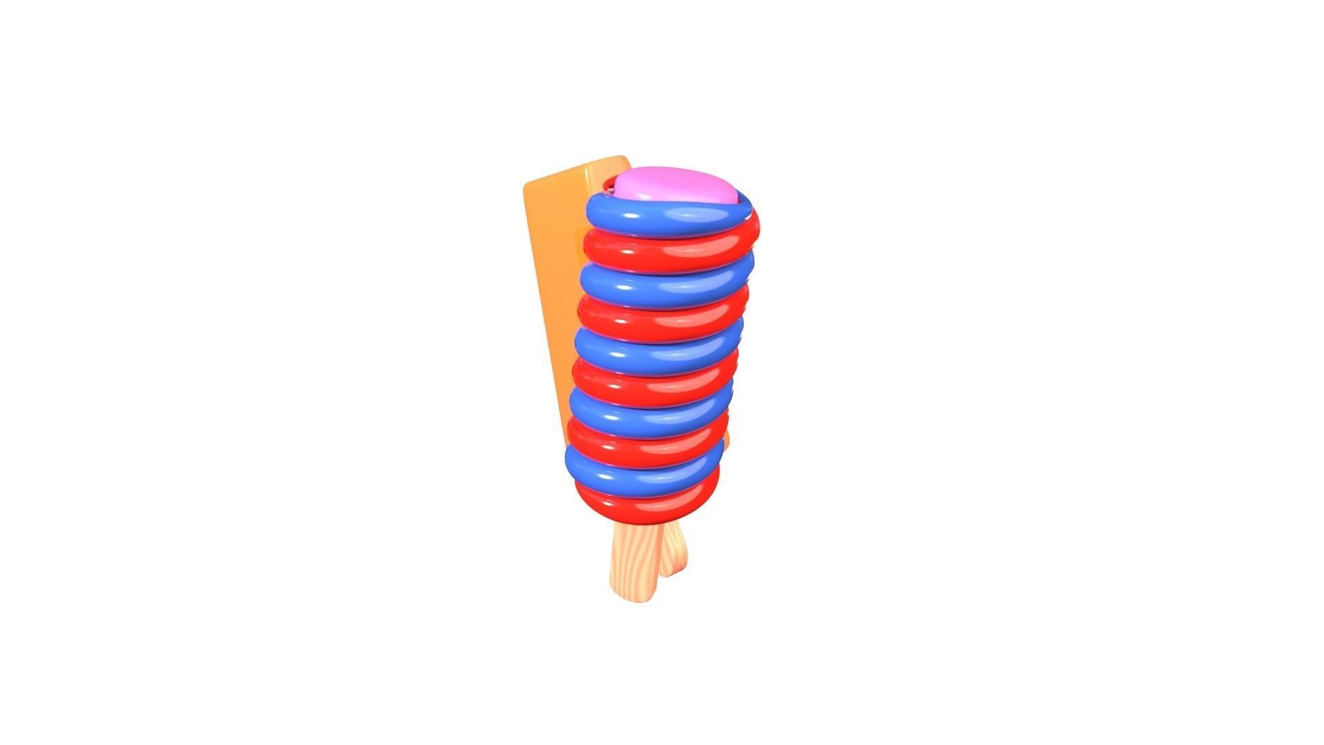 Ice Cream Stick 3D Illustration 3D model_2