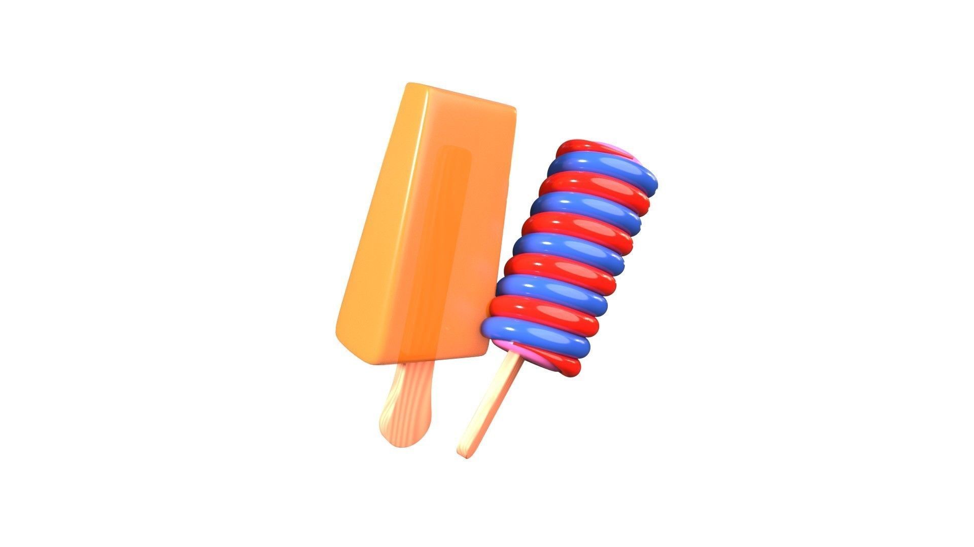 Ice Cream Stick 3D Illustration 3D model_16