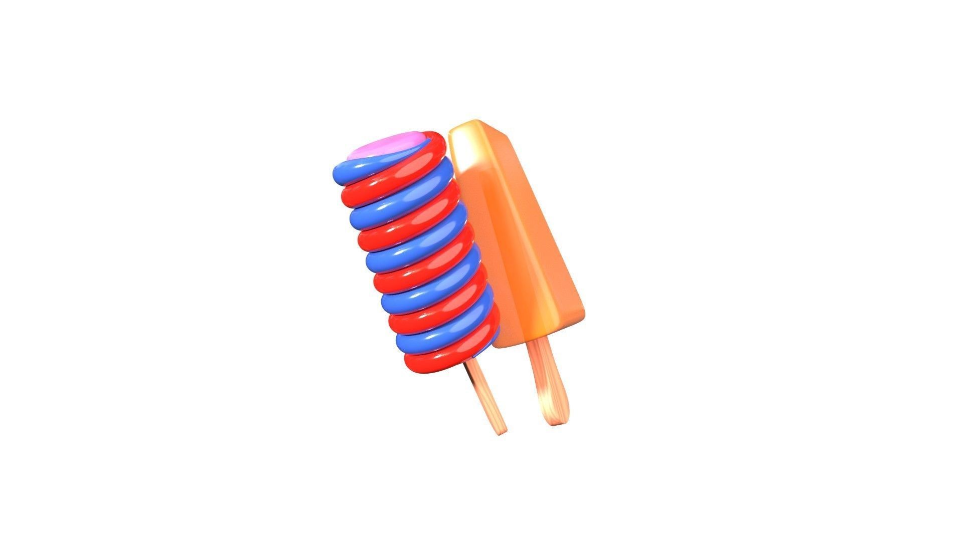 Ice Cream Stick 3D Illustration 3D model_5