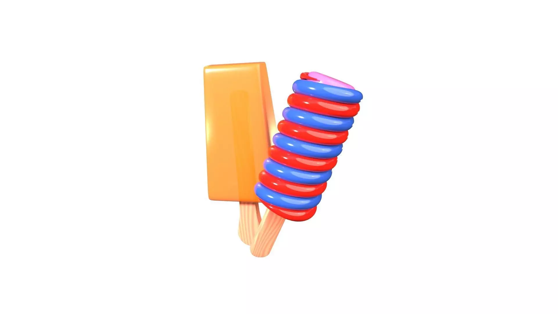 Ice Cream Stick 3D Illustration 3D model_0