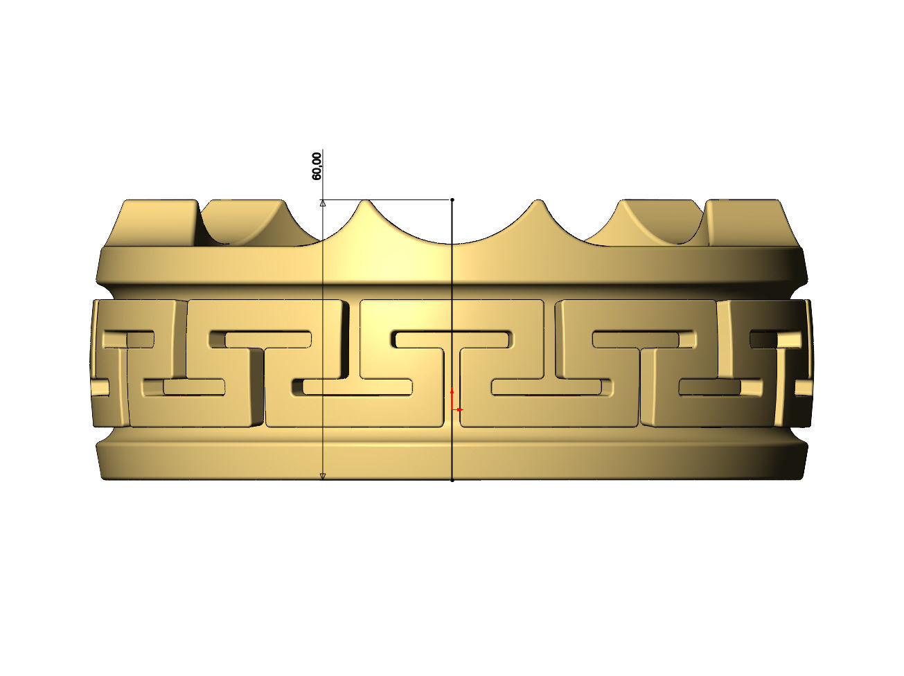 Greek key pattern carved ashtray bowl 3D print model_5