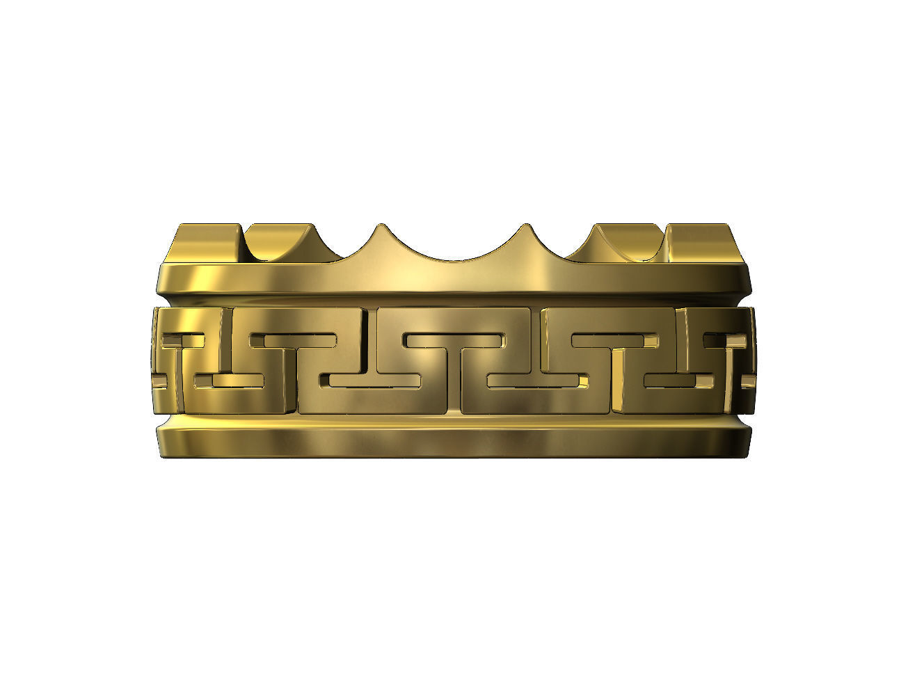 Greek key pattern carved ashtray bowl 3D print model_1