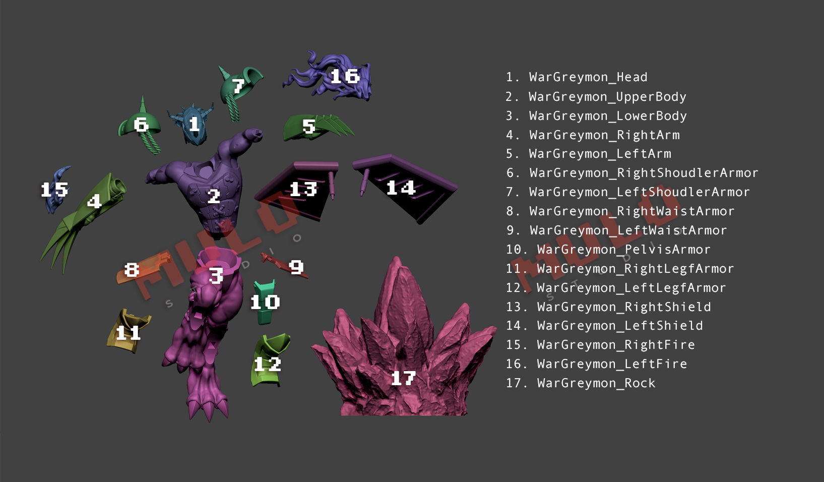 WarGreymon 3D print model_4