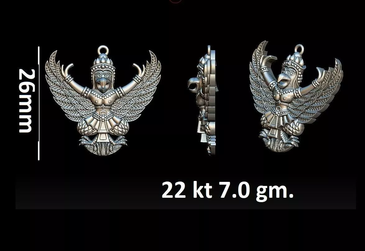 Garuda pendant 3D print model_0