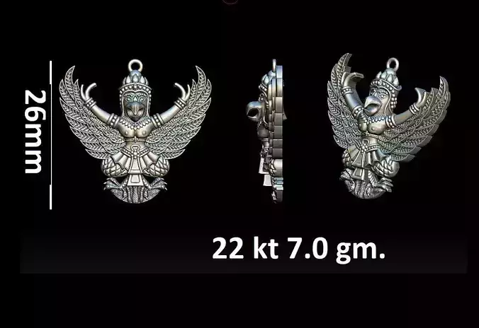 Garuda pendant 3D print model