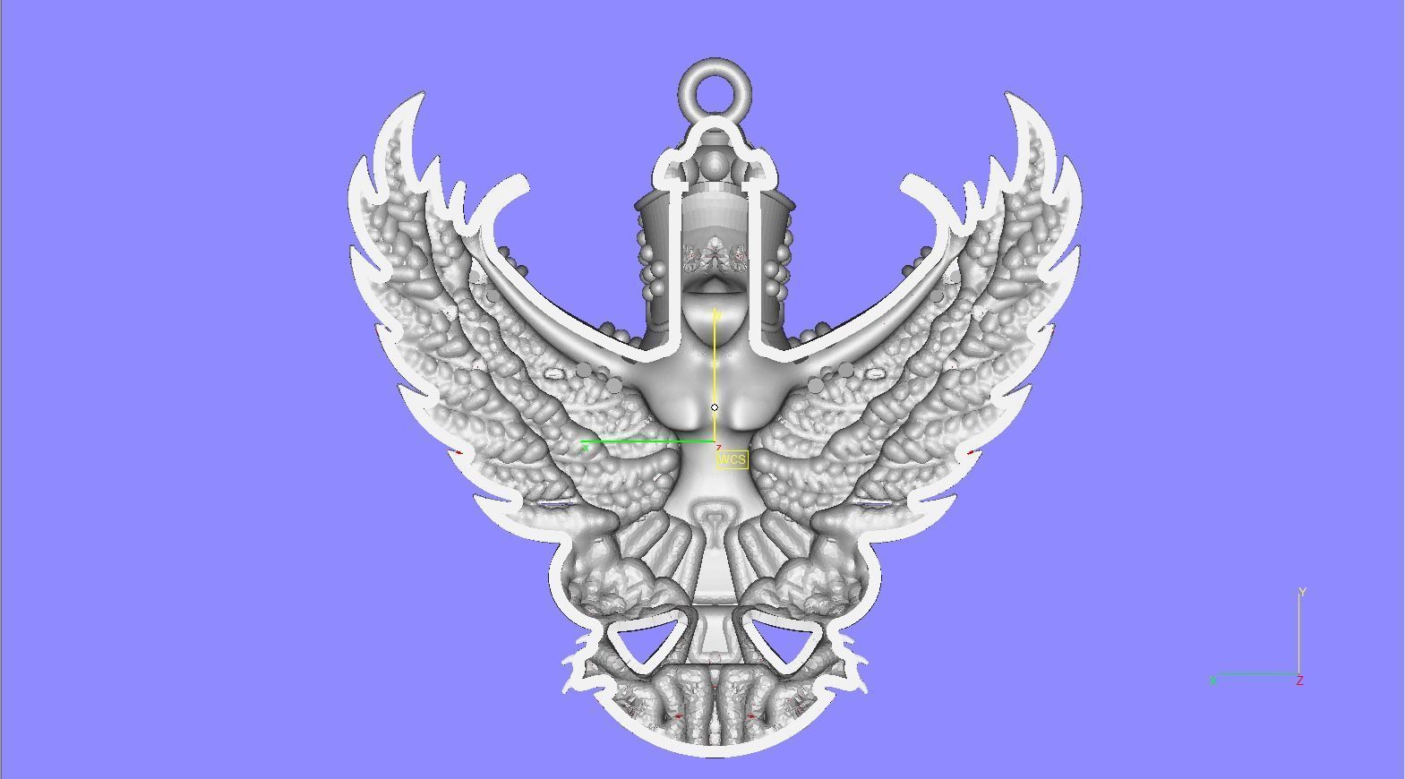 Garuda pendant 3D print model_2