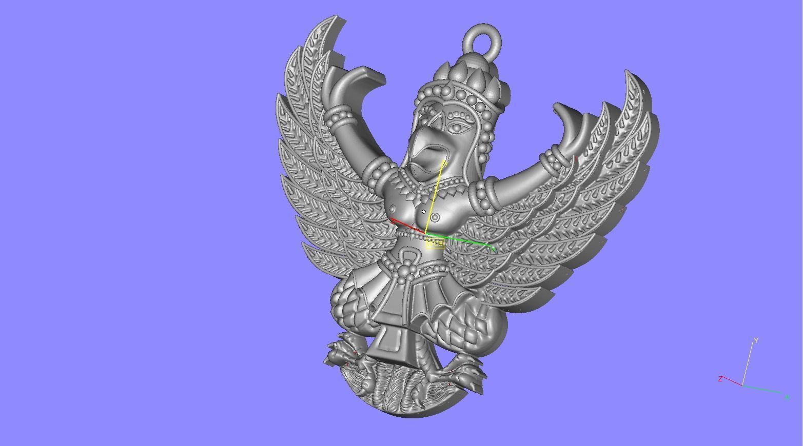 Garuda pendant 3D print model_4