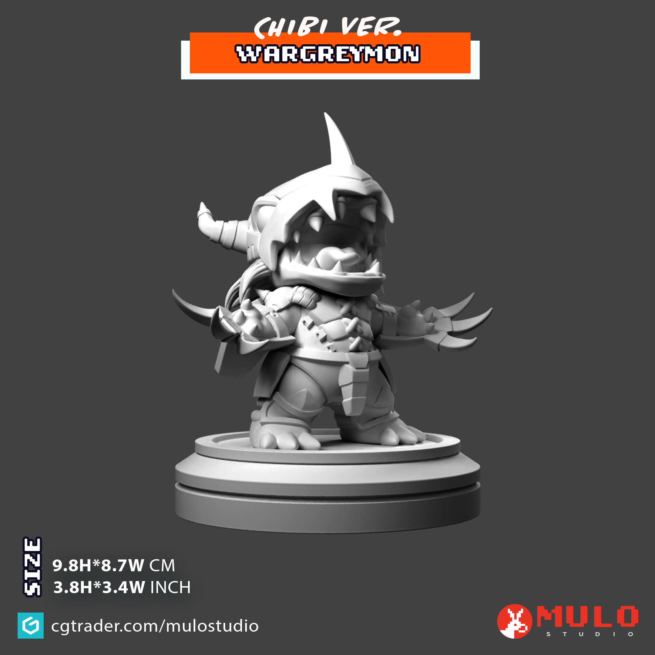 Chibi WarGreymon 3D print model_2