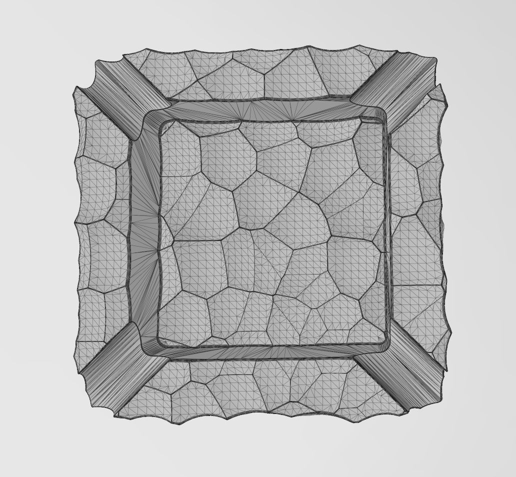 Square hammered ashtray bowl 3D print model_16