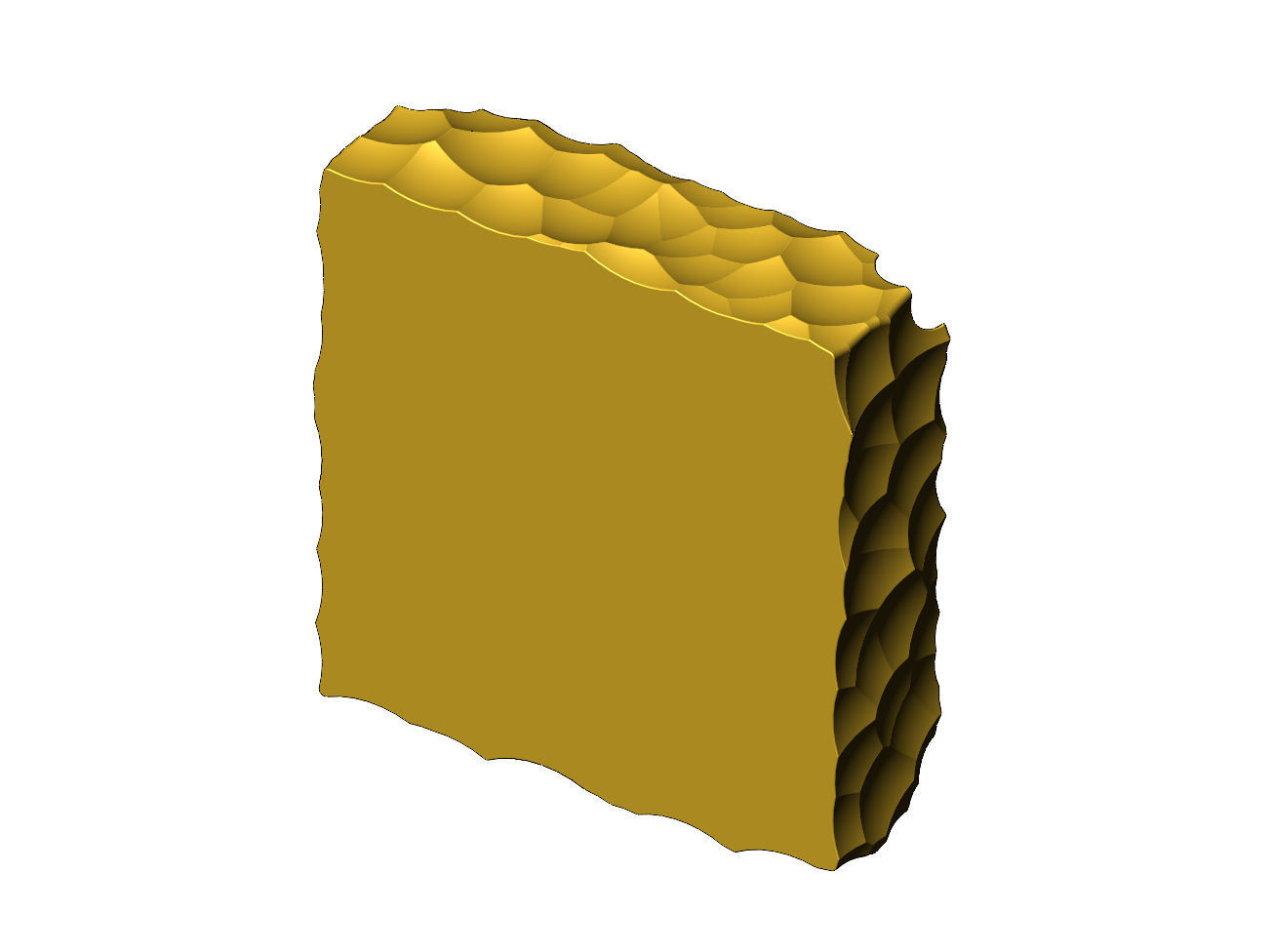 Square hammered ashtray bowl 3D print model_3