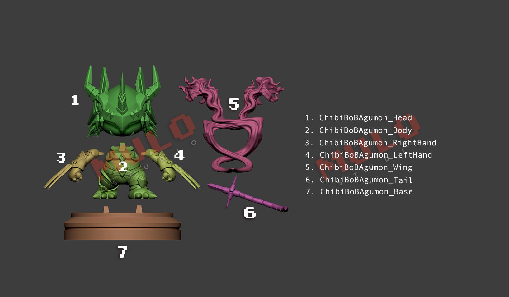 Chibi Bond of Bravery Agumon 3D print model_4