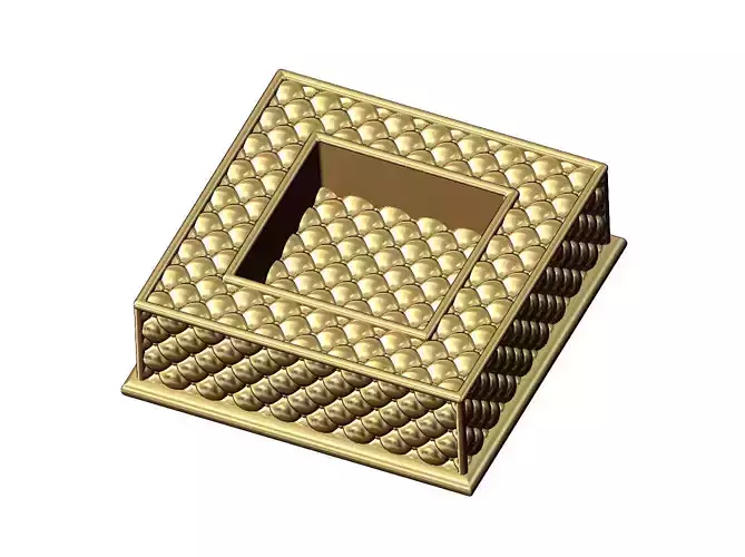 Square leather furniture capitone pattern ashtray bowl 3D print model