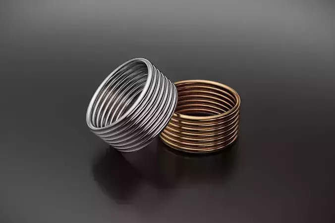 tribal wire stackable thumb ring us size 8 3D print model