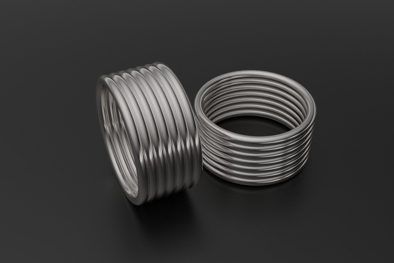 tribal wire stackable thumb ring us size 11 3D print model_2