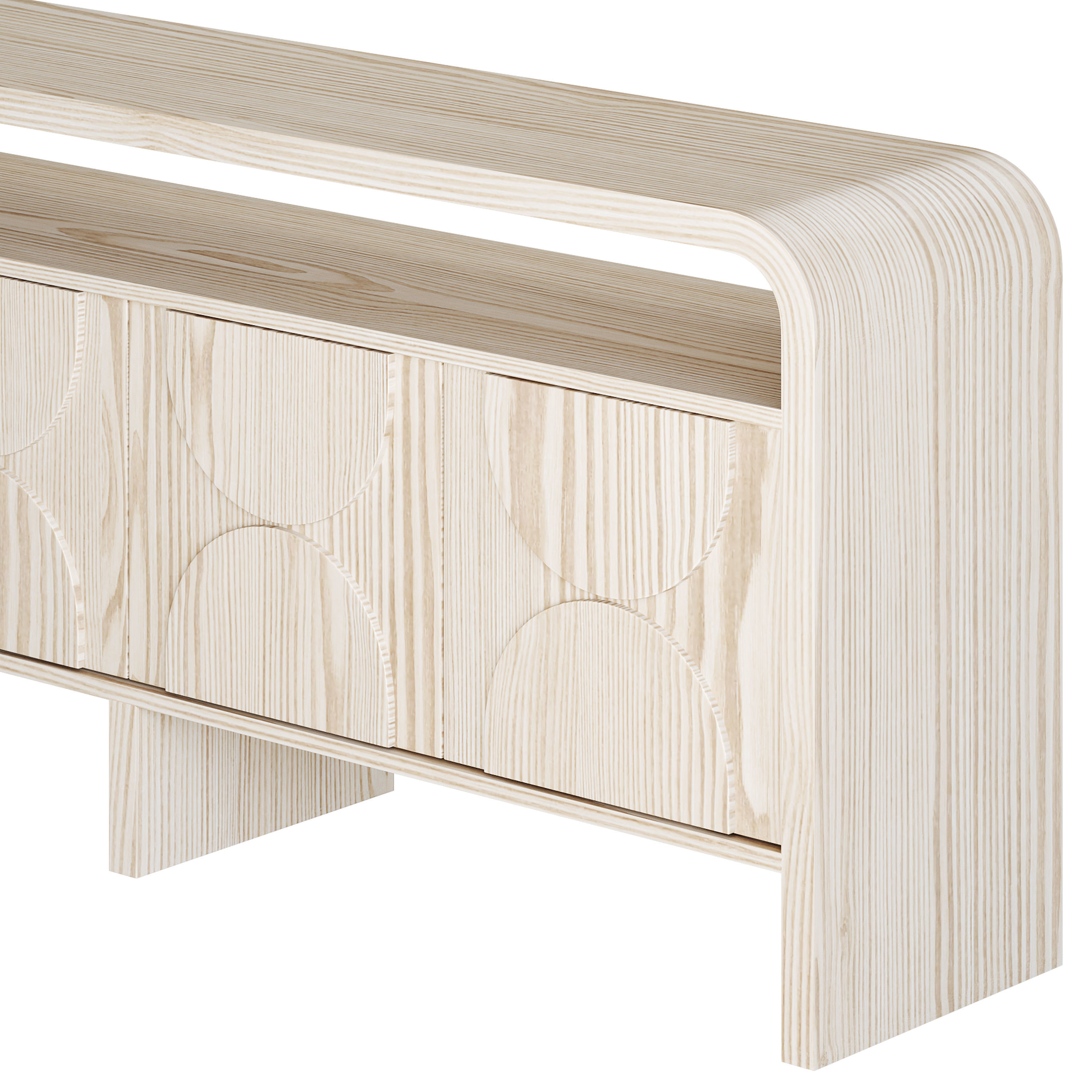 Wood Sideboard Buffet Japandi 3D model_4